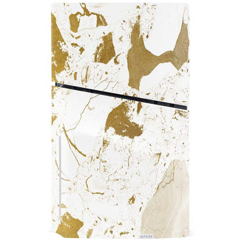 White Scattered Marble PS5 Slim Disk Console Skin