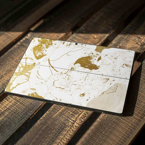 White Scattered Marble Surface Pro 6 Skin