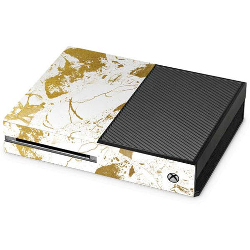 White Scattered Marble Xbox One Console Skin