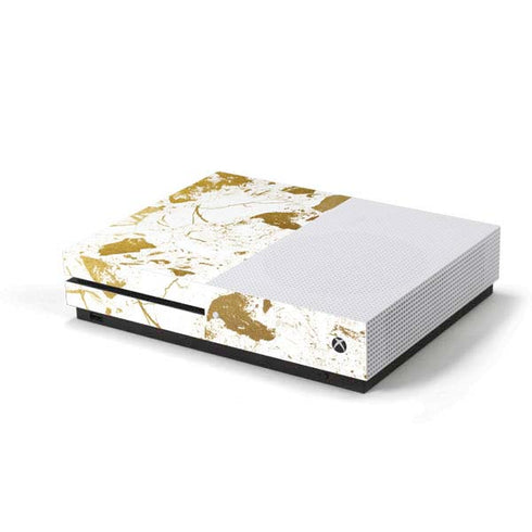 White Scattered Marble Xbox One S Console Skin