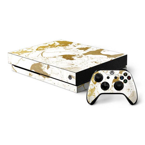 White Scattered Marble Xbox One X Bundle Skin