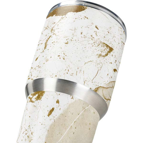 White Scattered Marble Yeti 30oz Rambler Tumbler Skin