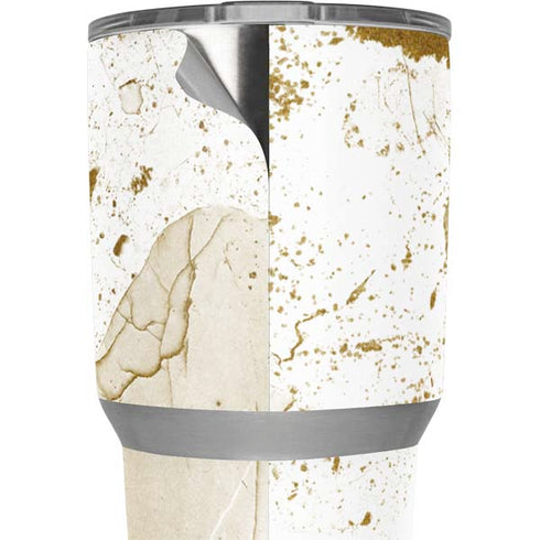 White Scattered Marble Yeti 30oz Rambler Tumbler Skin