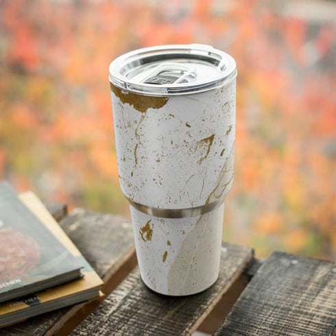 White Scattered Marble Yeti 30oz Rambler Tumbler Skin