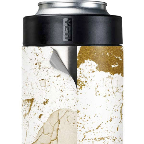 White Scattered Marble Yeti Colster Can Insulator Skin