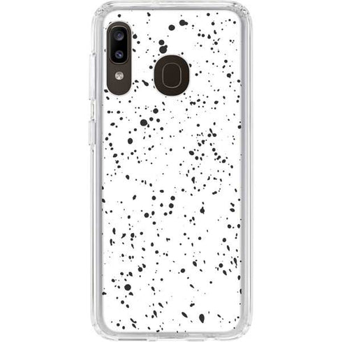 White Speckle Galaxy A20 Clear Case