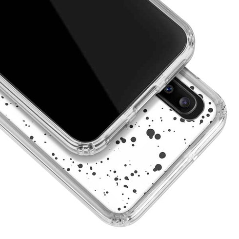 White Speckle Galaxy A20 Clear Case