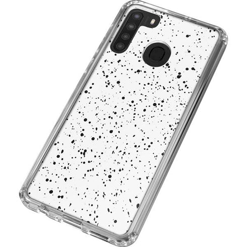 White Speckle Galaxy A21 Clear Case