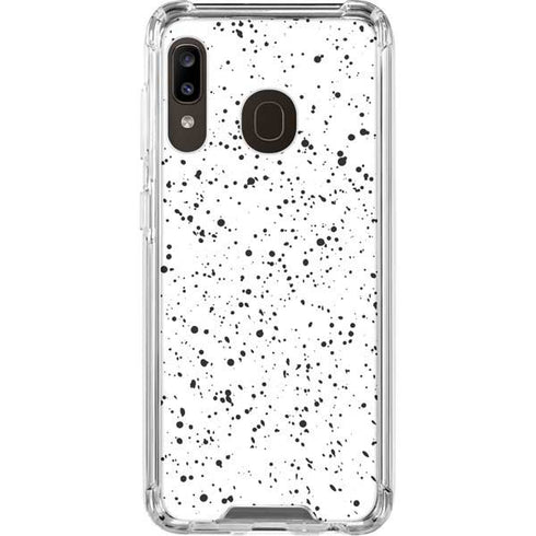 White Speckle Galaxy A30 Clear Case
