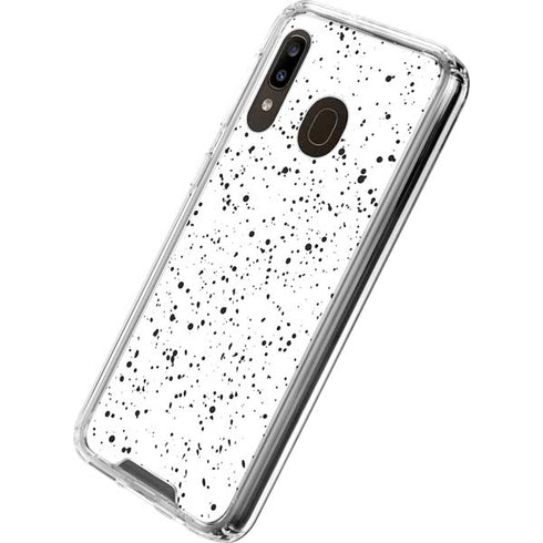 White Speckle Galaxy A30 Clear Case