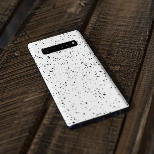White Speckle Galaxy S10 Skin
