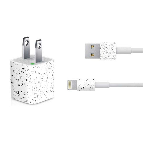 White Speckle iPhone Charger (5W USB) Skin
