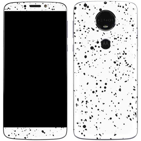White Speckle Moto E5 Plus Skin