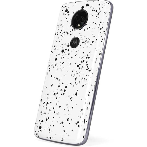 White Speckle Moto E5 Plus Skin