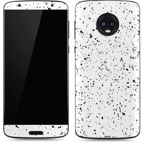 White Speckle Moto G6 Skin