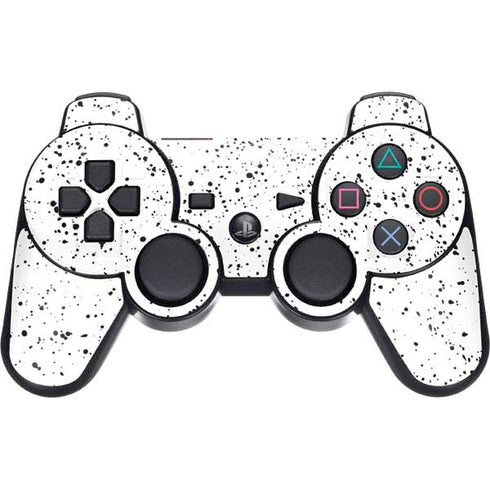 White Speckle PS3 Dual Shock wireless controller Skin