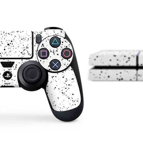 White Speckle PS4 Console and Controller Bundle Skin