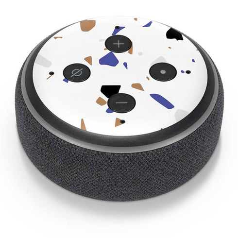 White Terrazzo Amazon Echo Dot Skin