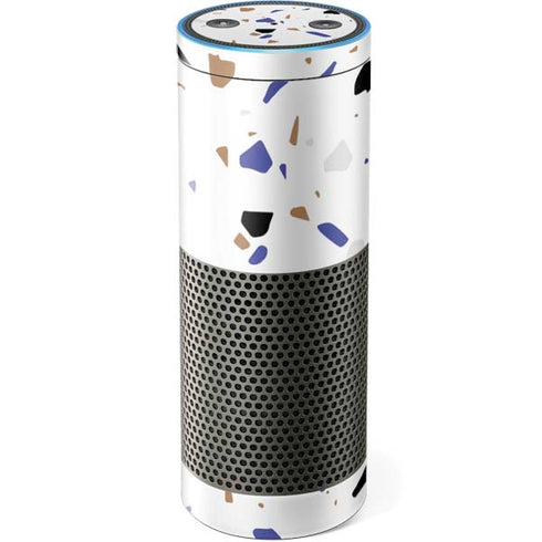 White Terrazzo Amazon Echo Skin
