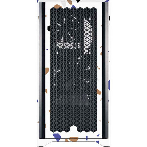 White Terrazzo Corsair 4000D Tempered Glass Mid-Tower ATX Case Skin