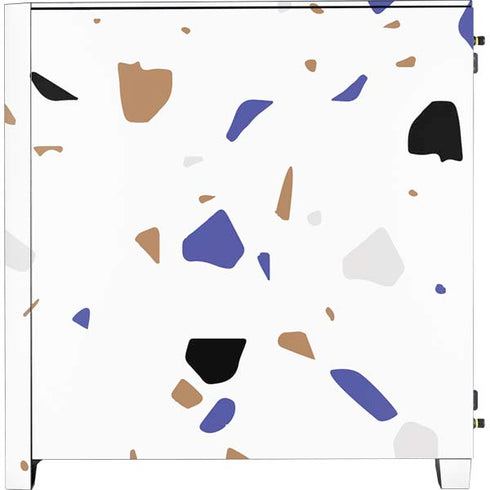 White Terrazzo Corsair 4000D Tempered Glass Mid-Tower ATX Case Skin