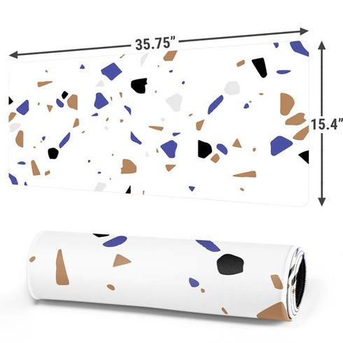 White Terrazzo Gaming Mouse Pad