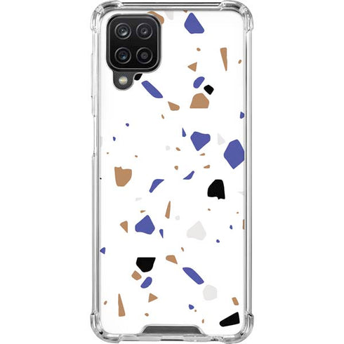 White Terrazzo Galaxy A12 Clear Case