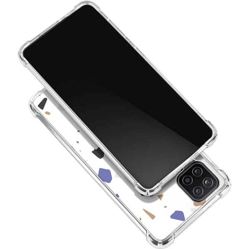 White Terrazzo Galaxy A12 Clear Case