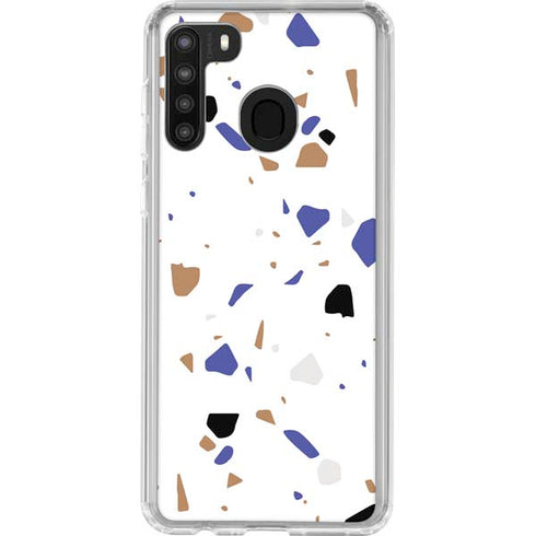 White Terrazzo Galaxy A21 Clear Case