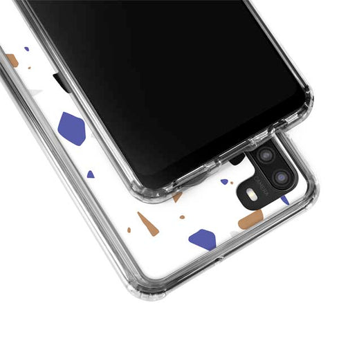 White Terrazzo Galaxy A21 Clear Case