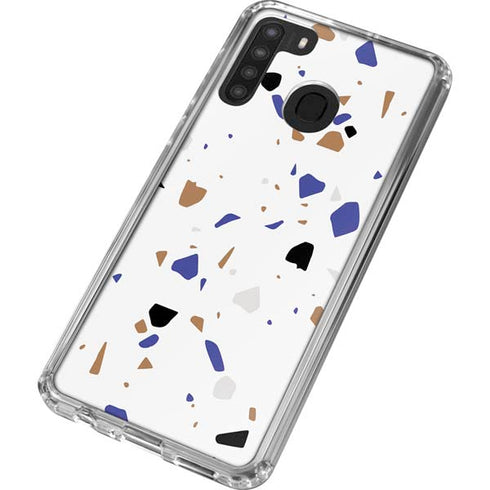 White Terrazzo Galaxy A21 Clear Case
