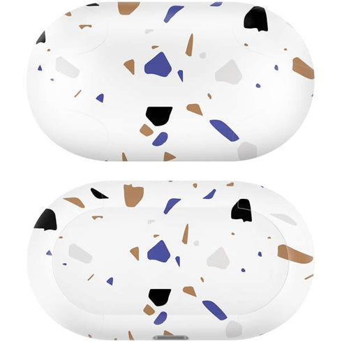 White Terrazzo Galaxy Buds Plus Skin