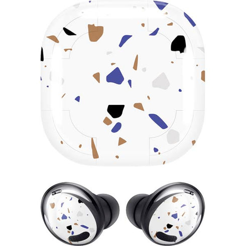 White Terrazzo Galaxy Buds Pro Skin