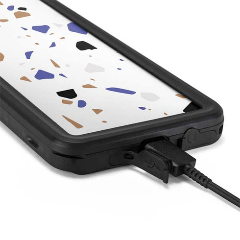 White Terrazzo Galaxy S20 Plus Waterproof Case