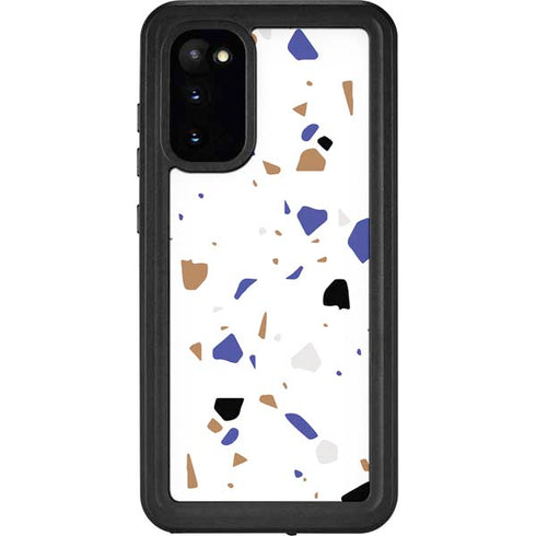White Terrazzo Galaxy S20 Waterproof Case