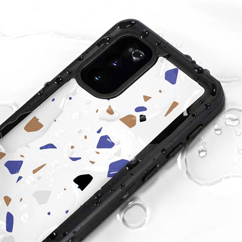 White Terrazzo Galaxy S20 Waterproof Case