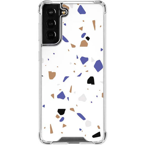White Terrazzo Galaxy S21 FE Clear Case