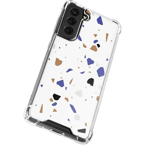 White Terrazzo Galaxy S21 FE Clear Case