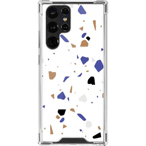 White Terrazzo Galaxy S22 Ultra Clear Case