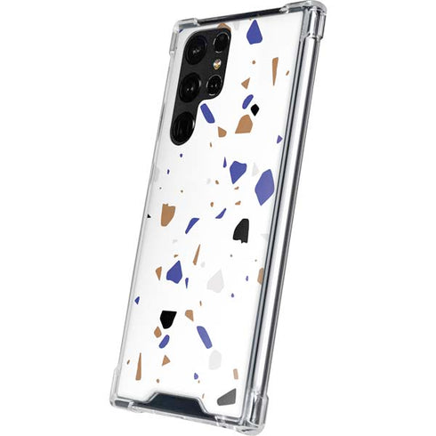 White Terrazzo Galaxy S22 Ultra Clear Case