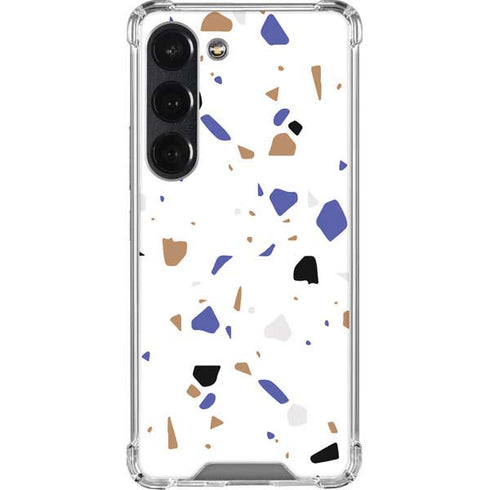 White Terrazzo Galaxy S23 Clear Case