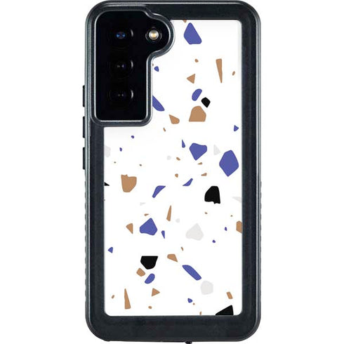 White Terrazzo Galaxy S23 Plus Waterproof Case