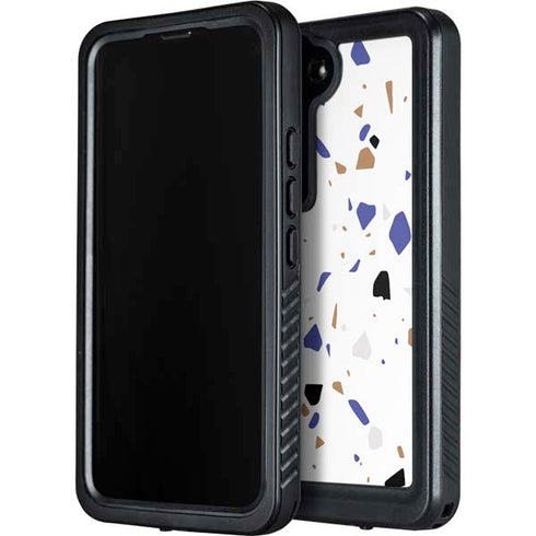 White Terrazzo Galaxy S23 Plus Waterproof Case