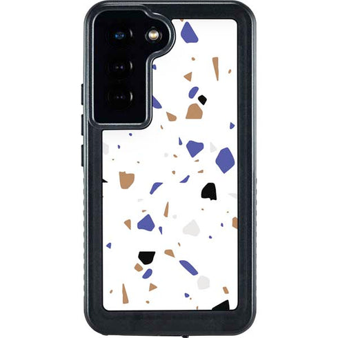 White Terrazzo Galaxy S23 Waterproof Case