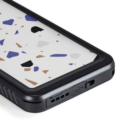 White Terrazzo Galaxy S23 Waterproof Case