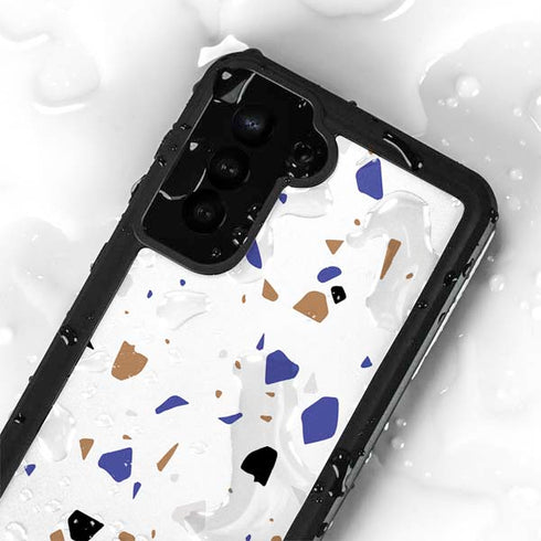 White Terrazzo Galaxy S23 Waterproof Case