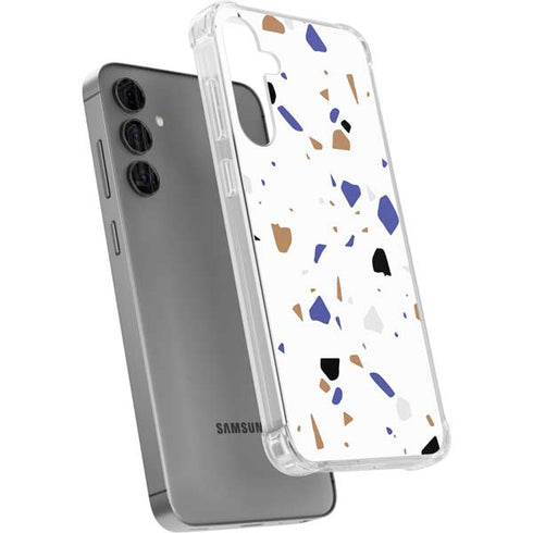 White Terrazzo Galaxy S24 Plus Clear Case