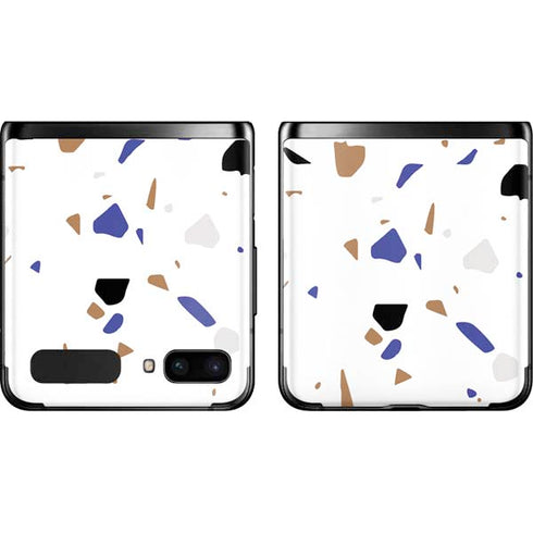 White Terrazzo Galaxy Z Flip Skin