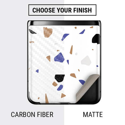 White Terrazzo Galaxy Z Flip Skin