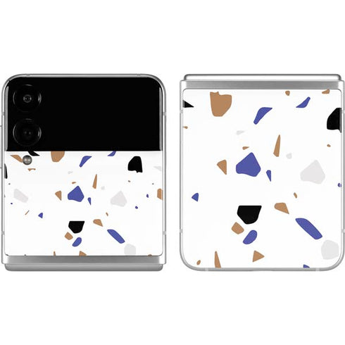 White Terrazzo Galaxy Z Flip4 5G Skin